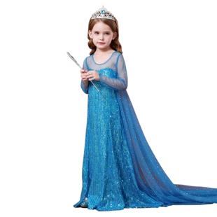 2020夏爱莎公主裙冰雪奇缘2女童话剧艾莎连衣裙艾沙裙子生日礼服