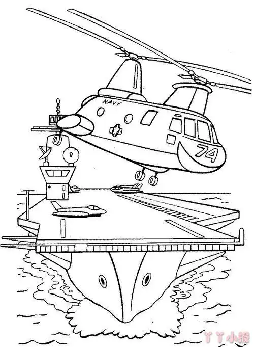 怎么画简笔画教程直升飞机简笔画步骤图片教你军用直升飞机简笔画画法