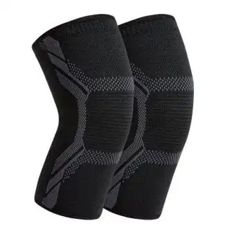 贝意品篮球跑步跳绳运动护膝龙透气膝盖男女秋冬保暖防寒护腿全黑单只