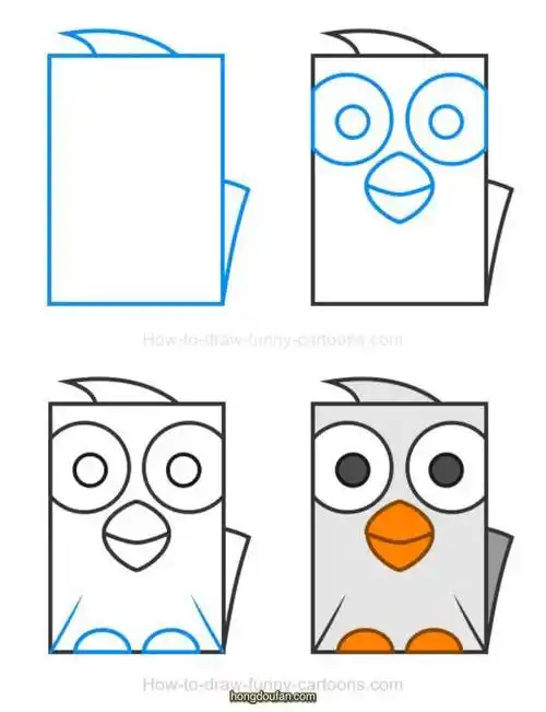 用正方形画小白鸽小白鸽简笔画大全