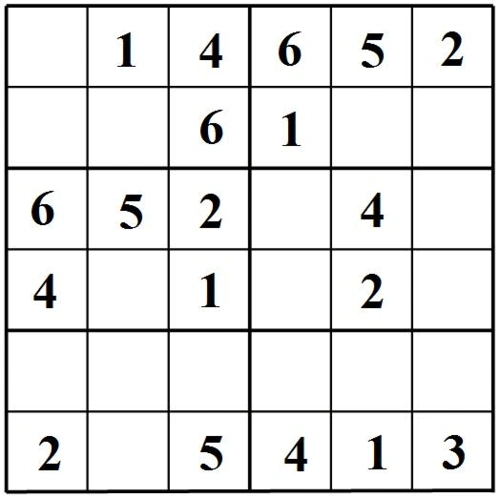 6宫格数独