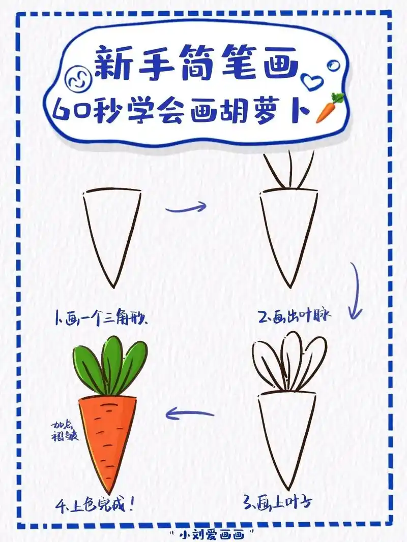 09一学就会的胡萝卜简笔画.