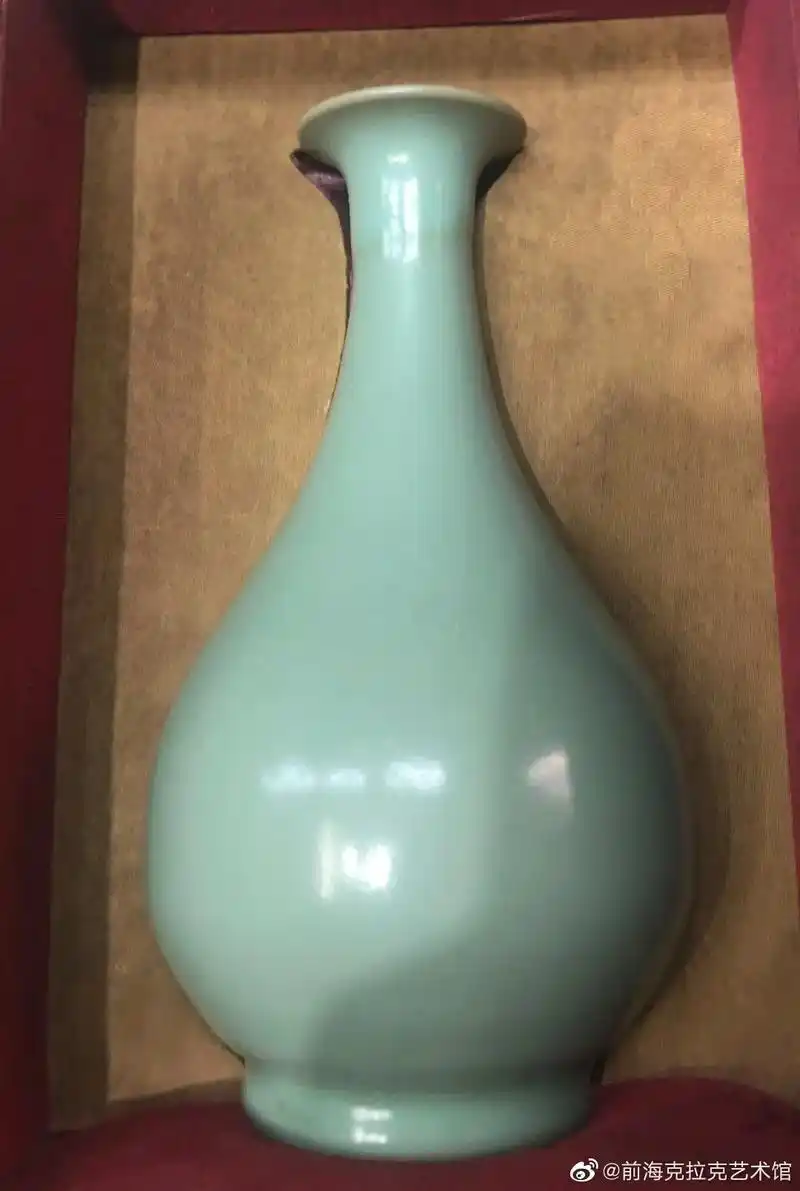 宋代汝窑天青釉玉壶春瓶一件,无纹无开片(跟我们博物馆汝窑水仙 - 抖