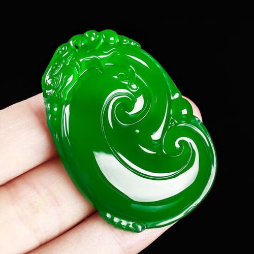 诗栀o玉如意吊坠玉髓吊坠高冰玛瑙满绿色绿平安如意挂件女生礼物