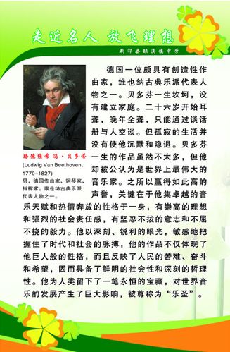668海报印制展板素材294中学校名人简介贝多芬作曲家