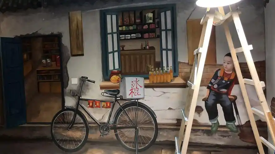 怀旧风格主题墙绘手绘