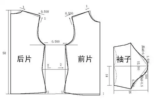 圆领t恤裁剪纸样