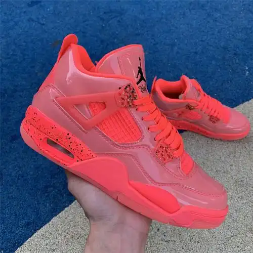 东莞aj-原厂货air jordan 4 nrg "hot punch" gs 漆皮骚粉红配色 aq