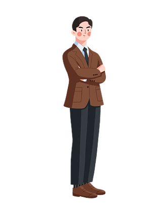 商务白领工作照男人穿西装原创手绘卡通