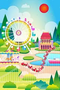游乐园主题背景插画