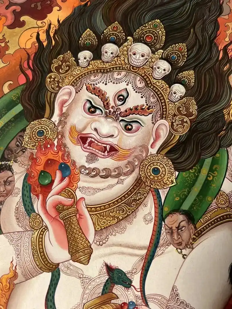 文殊师利菩萨  白玛哈嘎拉   #纽瓦力风格#唐卡 #修心修 - 抖音