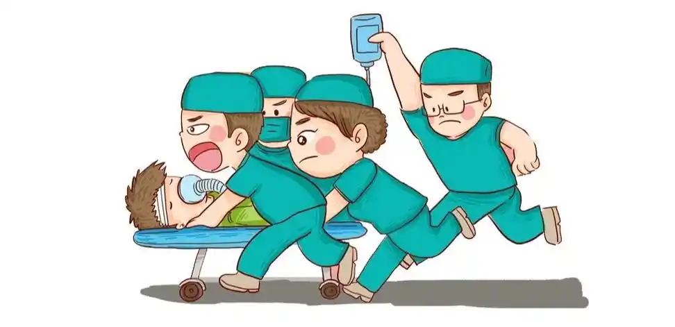 躺着吸氧终究是倒下了2023的唯一愿望疫情早点icu卡通120病人吸氧卡通