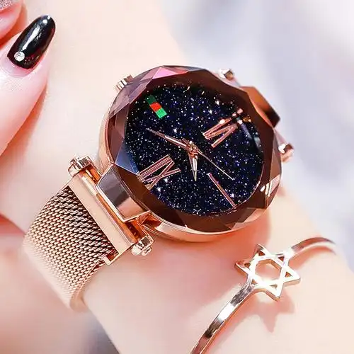 卡凡诗正品 星空手表女学生ins风简约女款气质女孩时尚磁铁石手表