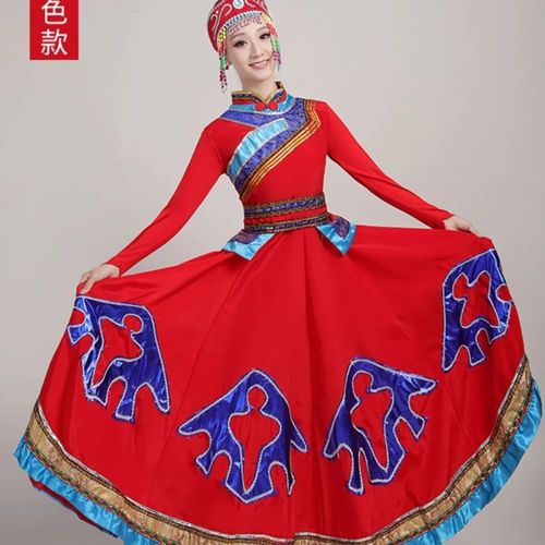 新款蒙古服装女少数民族表演服蒙古舞蹈服装广场舞演出服草原裙袍