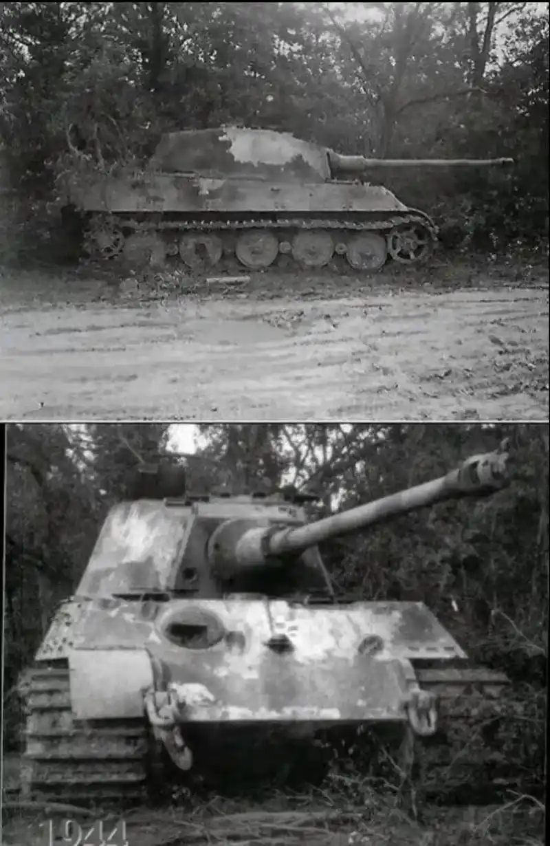 关于虎王正面被击穿的战例说明.图一为503营尼普的301号虎