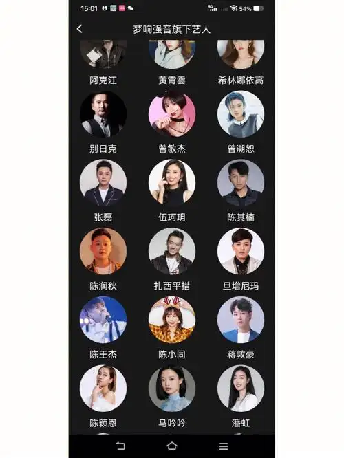 梦响强音旗下艺人名单看下