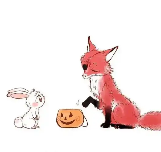 天官赐福  #不给糖就捣蛋  #万圣节 #狐狸 #兔子 #花城 #谢怜 #花城