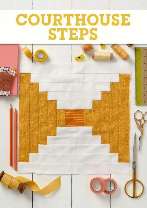 30个拼布图谱方块之12法院台阶