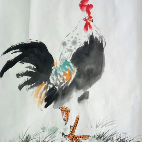 《罗云画鸡》罗云老师画鸡:形态各异,栩栩如生.形神兼倍,跃然纸上.