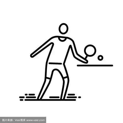 细线图标乒乓乒乓球运动员