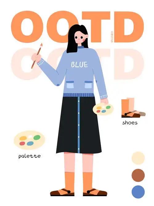 扁平化风格插画人物