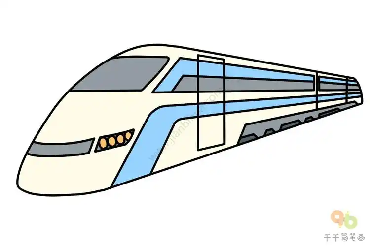 磁悬浮列车简笔画教程_火车简笔画