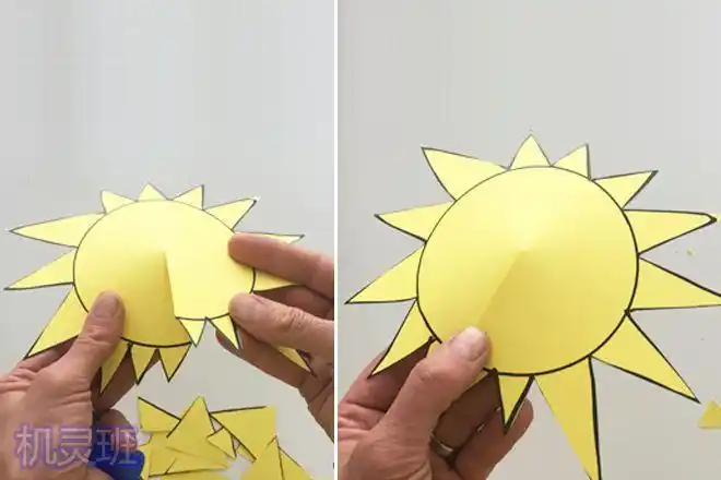 幼儿园夏季手工卡纸拼贴画太阳步骤图解