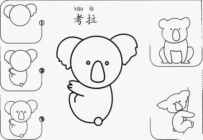 考拉简笔画考拉简笔画卡通图片