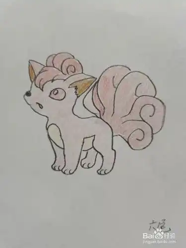 可爱六尾狐简笔画