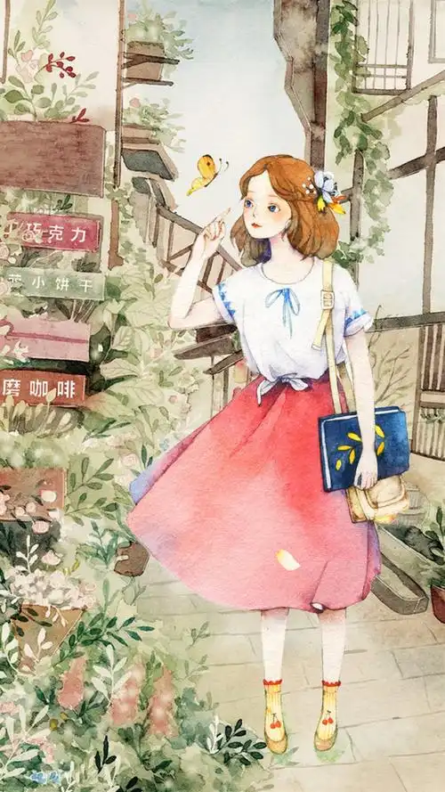 手绘卡通插画唯美高清手机壁纸-卡通-手机壁纸下载-美桌网