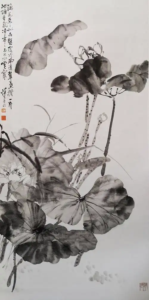 汪慎生 《清荷图》|荷花|芝然斋苏绣艺术品