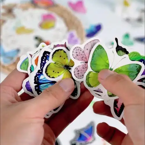 新品昆虫贴纸103枚彩色ins风涂鸦装饰防水行李箱电脑蝴蝶贴纸