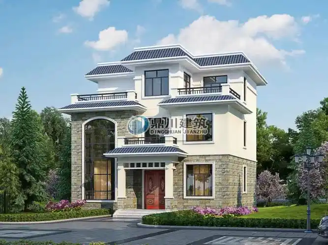 11×11米,复式三层平屋顶别墅,好看又省钱,适合农村建