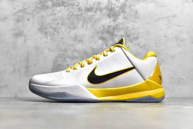 耐克科比5湖人主场配色实战球鞋nikekobezk5protro科比五代战靴白金