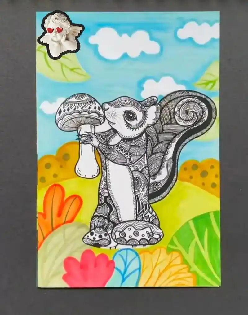 线描画#美术色彩基础教学 #儿童线描画教程 - 抖音