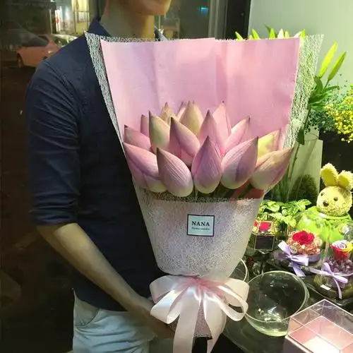 nana花艺鲜花花束荷花花束莲花花束