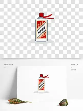 手绘卡通国酒白酒精酿茅台白酒瓶