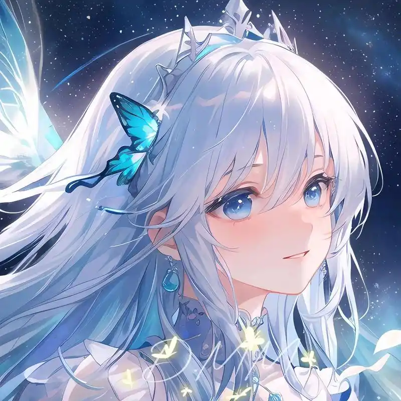 蓝色动漫女生头像 78梦幻有意境78颜值绝美      作者一只大毛毛