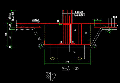 承台梁式配筋时出现的问题