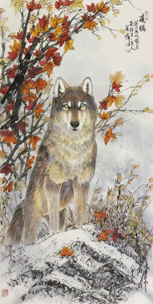 左进伟国画狼作品赏析 | 形神俱备 野性十足【博宝·资讯】