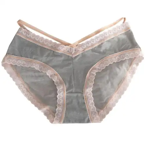 莫代尔蕾丝内裤女纯棉抗菌裆性惑少女无痕低腰女士中腰三角短裤头
