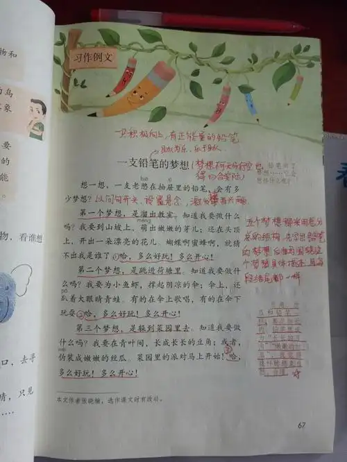 第五单元习作,一支铅笔的梦想,尾巴它有一只猫