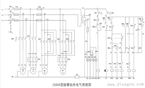 z3050摇臂钻床电气原理图
