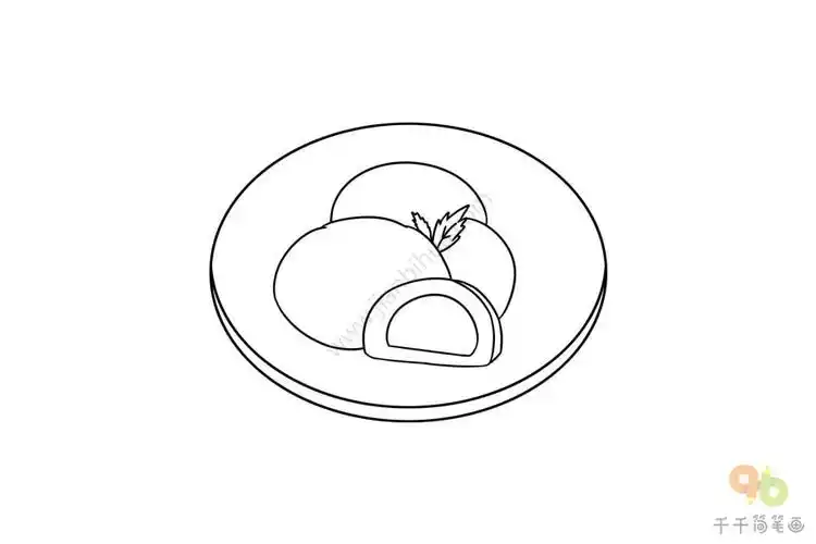 江南小吃儿童简笔画青团的画法