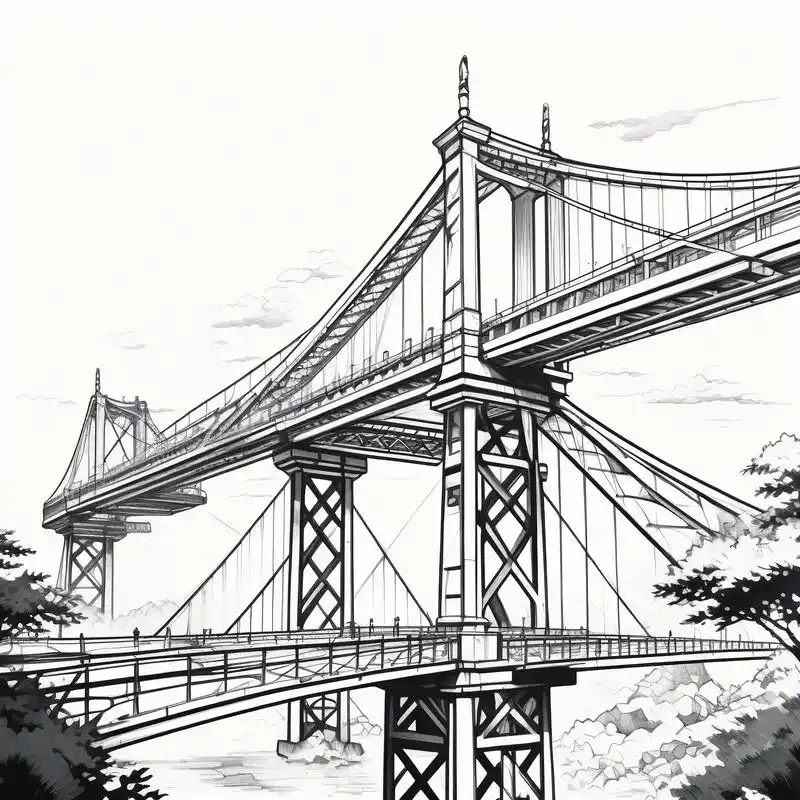 9496 黑白素描风建筑头像