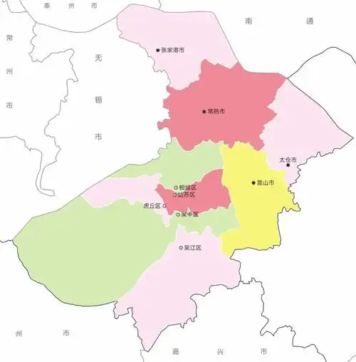 北纬31°06′ 34″~31°32′36″之间,处江苏省东南部,上海与苏州之间