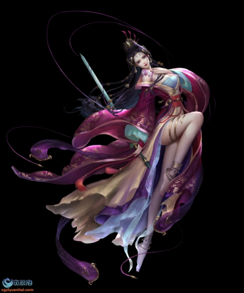 png角色立绘 武侠角色 - 原画插画设定图 - cg资源海 - cgziyuanhai.
