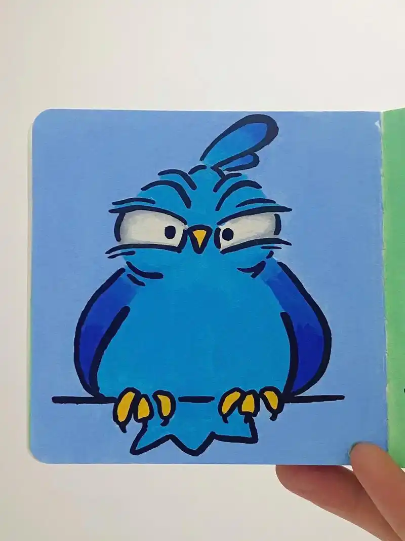 丙烯马克笔|蓝色小胖鸡90.今天是蓝色的小胖鸡90跟插画师 - 抖音