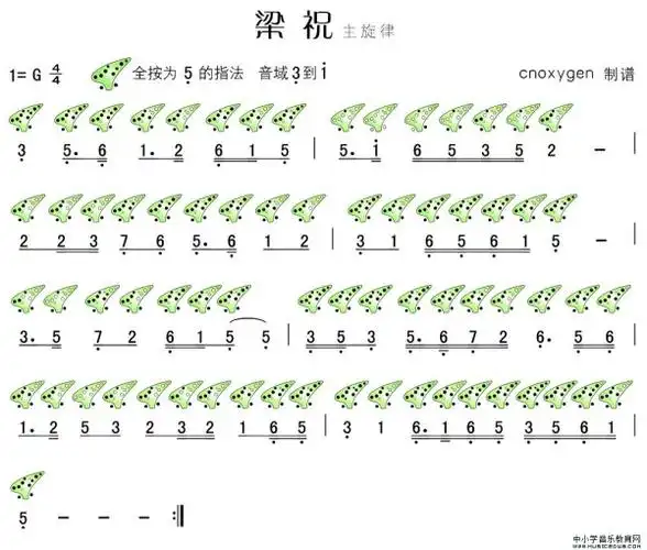 十二陶笛简谱_十二孔陶笛简谱