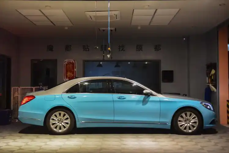 奔驰s320全车改色膜,蓝银双拼色,上海膜都贴膜大片_搜狐汽车_搜狐网